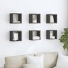vidaXL Prateleiras de parede em forma de cubo 6pcs 22x15x22cm cinzento