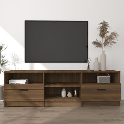 vidaXL Móvel TV 150x33,5x45cm madeira processada cor carvalho castanho