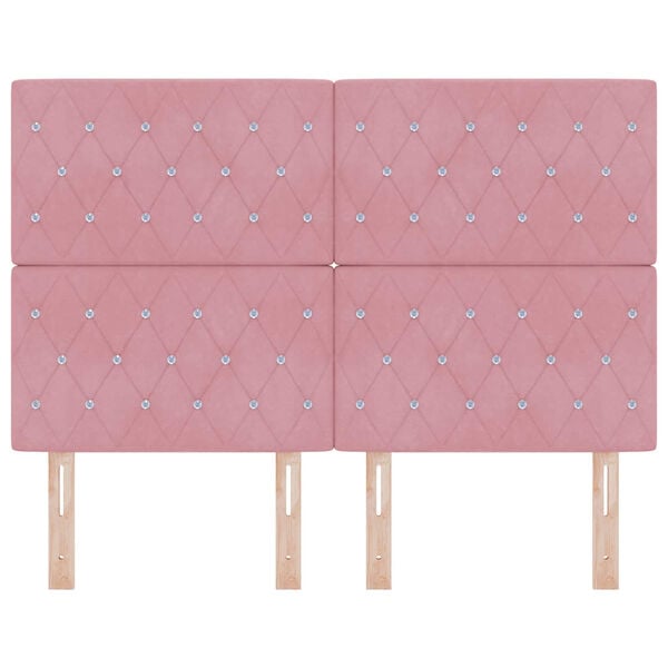 vidaXL Cabeceira com cabeceira Rosa 144 cm Couro Sint&eacute;tico