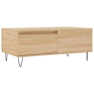 vidaXL Mesa de centro 90x50x36,5 cm derivados madeira carvalho sonoma