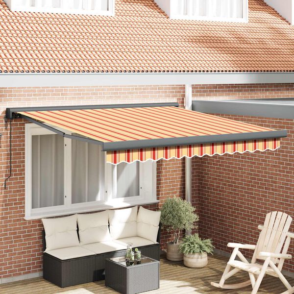 vidaXL Toldo Amarelo e Laranja 300 x 250 x 165 cm Poli&eacute;ster e Alum&iacute;nio