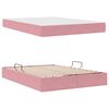 vidaXL Cama com arruma&ccedil;&atilde;o e colch&atilde;o Rosa 140 x 190 cm Veludo