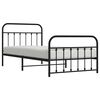 vidaXL Estrutura de cama com cabeceira e pés 100x200 cm metal preto