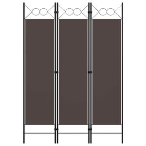 vidaXL Divis&oacute;ria de quarto com 3 pain&eacute;is 120x180 cm castanho