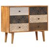 vidaXL Aparador com estampagem 90x30x70 cm madeira mangueira maci&ccedil;a
