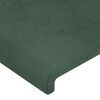 vidaXL Cabeceira cama c/ luzes LED veludo 83x16x78/88 cm verde-escuro