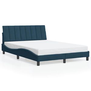 vidaXL Estrutura de cama sem colch&atilde;o Hanko 120x200 cm veludo azul