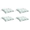 vidaXL Almofad&otilde;es p/ cadeira 4 pcs 40x40x7 cm tecido padr&atilde;o folhas