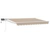 vidaXL Toldo retr&aacute;til manual com LEDs Bege e Branco 3,5 x 2,5 m
