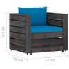 vidaXL 6 pcs conj. lounge jardim + almofad&otilde;es madeira impreg. cinzento