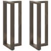 vidaXL P&eacute;s de mesa de bar em forma de T, 2 pe&ccedil;as, preto, 50x35x(100-101) cm, a&ccedil;o