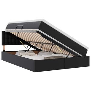 vidaXL Cama com arruma&ccedil;&atilde;o e LED Preto 140 x 190 cm Couro Sint&eacute;tico