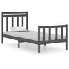 vidaXL Estrutura de cama solteiro 90x190 cm madeira maci&ccedil;a cinza