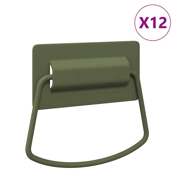 vidaXL Ma&ccedil;anetas de Arm&aacute;rio 12 pcs Verde Oliva 85 x 45 mm Metal