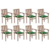 vidaXL Cadeiras de jardim empilh&aacute;veis c/ almofad&otilde;es 8 pcs teca maci&ccedil;a