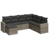 vidaXL 7 pcs conjunto sof&aacute;s p/ jardim c/ almofad&otilde;es vime PE cinzento