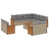 vidaXL 12 pcs conjunto de sof&aacute;s p/ jardim com almofad&otilde;es vime PE bege