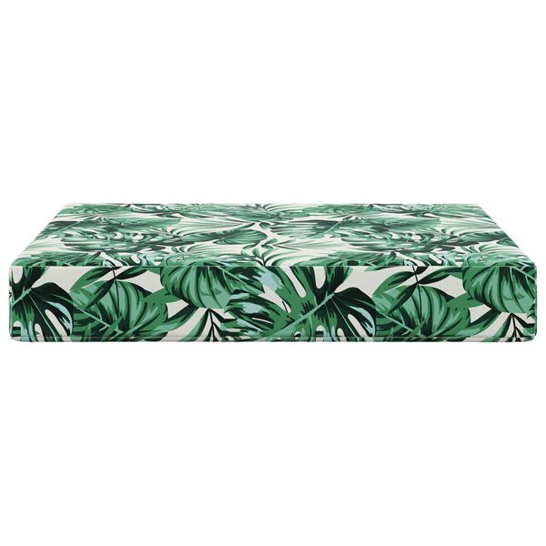 vidaXL Almofada para Sof&aacute; Externo Padr&atilde;o de Folhas 60 x 60 x 8 cm