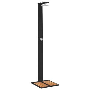 vidaXL Chuveiro de exterior 50x55x224 cm vime PE/madeira ac&aacute;cia preto