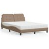 vidaXL Cama com colch&atilde;o Zadar 140x200 cm couro artificial cappuccino