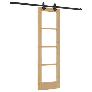 vidaXL Porta Deslizante ORKDAL 61 x 198,5 cm Natural e Preto