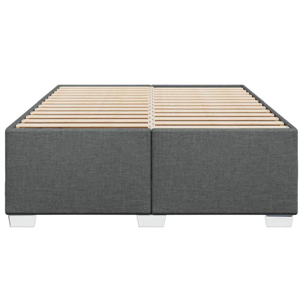 vidaXL Estrutura de cama sem colch&atilde;o 140x190 cm tecido cinzento-escuro