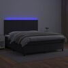 vidaXL Cama box spring c/ colch&atilde;o/LED 180x200cm couro artificial preto