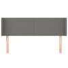 vidaXL Cabeceira de cama c/ abas tecido 147x16x78/88cm cinzento-escuro