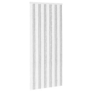 vidaXL Cortina de Insetos Chenille Cinza Claro e Branco 100 x 230 cm