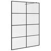 vidaXL Divis&oacute;ria de chuveiro c/ vidro transparente ESG 140x195cm preto