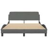 vidaXL Estrutura de cama Dover 140x200 cm tecido cinzento-escuro