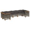 vidaXL 7 pcs conjunto sof&aacute;s p/ jardim c/ almofad&otilde;es vime PE cinzento