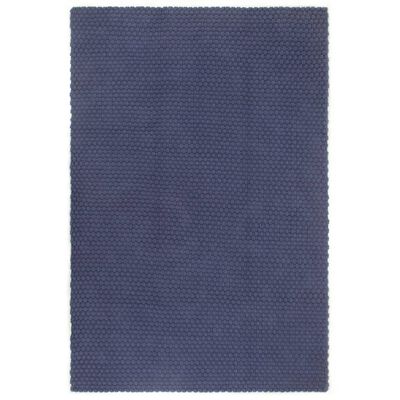 vidaXL Tapete retangular natural 120x180 cm algodão azul marinho