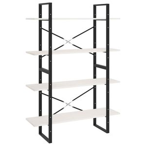 vidaXL Estante com 4 prateleiras 100x30x140 cm pinho maci&ccedil;o branco