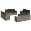 vidaXL 12 pcs conjunto de sof&aacute;s jardim c/ almofad&otilde;es vime PE cinzento