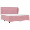 vidaXL Cama Box com colch&atilde;o com cabeceira Rosa 200 x 200 cm Poli&eacute;ster