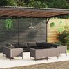 vidaXL 11 pcs conj. lounge jardim c/ almofad&otilde;es vime PE cinza-escuro
