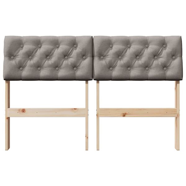 vidaXL Cabeceira estofada Cinzento-acastanhado 120 cm