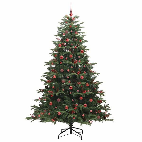 vidaXL &Aacute;rvore de Natal Artificial Verde 240 cm PVC, Metal e Pl&aacute;stico