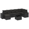 vidaXL 8 pcs conjunto sof&aacute;s de jardim com almofad&otilde;es vime PE preto
