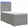 vidaXL Cama box spring com colch&atilde;o Cinzento-claro 80 x 200 cm Tecido