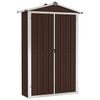 vidaXL Abrigo de jardim 116x45x175 cm a&ccedil;o galvanizado castanho