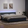 vidaXL Cama box spring c/ colch&atilde;o e LED 200x210 cm veludo cinzento-escuro