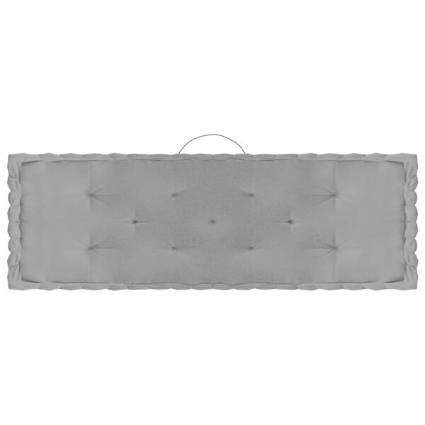 vidaXL Almofad&otilde;es para sof&aacute; de paletes 4 pcs algod&atilde;o cinzento