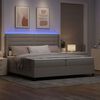 vidaXL Cama Box Spring LED Cinzento-acastanhado 200 x 200 cm tecido