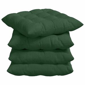 vidaXL Almofadas de Assento 4 pcs Verde Escuro 40 x 40 x 6 cm