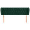 vidaXL Cabeceira de cama c/ abas veludo 163x23x78/88cm verde-escuro