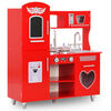vidaXL Cozinha de brincar para crian&ccedil;as MDF 84x31x89 cm vermelho