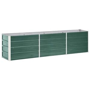 vidaXL Canteiro elevado de jardim a&ccedil;o galvanizado 240x40x45 cm verde