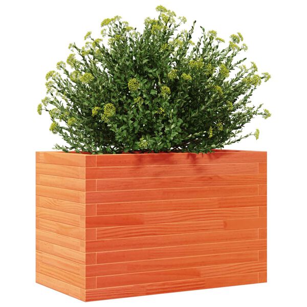 vidaXL Vaso/floreira de jardim 70x40x45,5 cm pinho maci&ccedil;o castanho mel